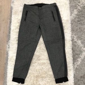 Blank NYC Tweed & Vegan Leather Jogger Pants